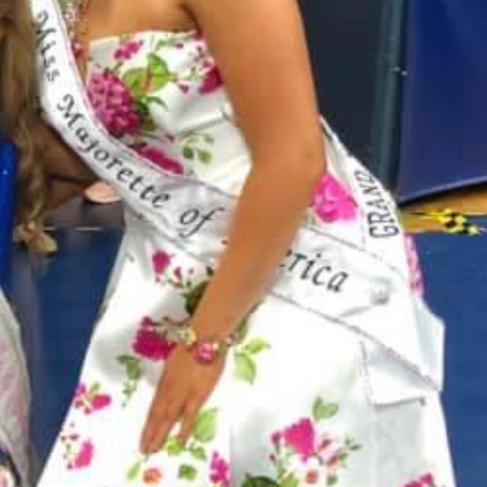Floral Strapless High-Low Dress